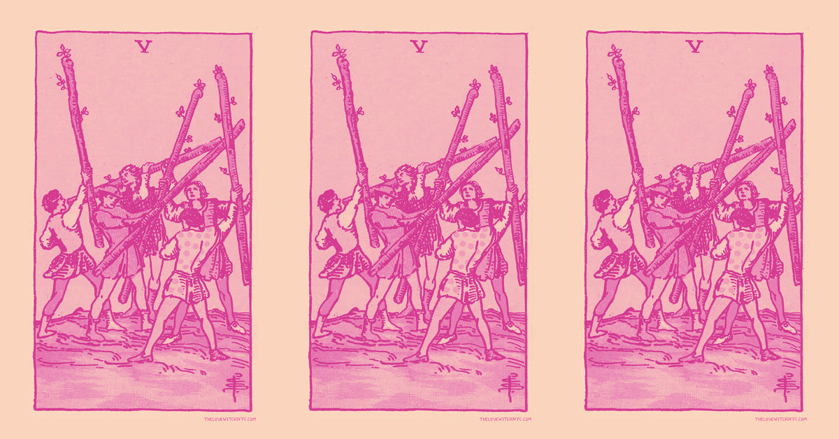 What Does the Five of Wands Mean in a Love Reading