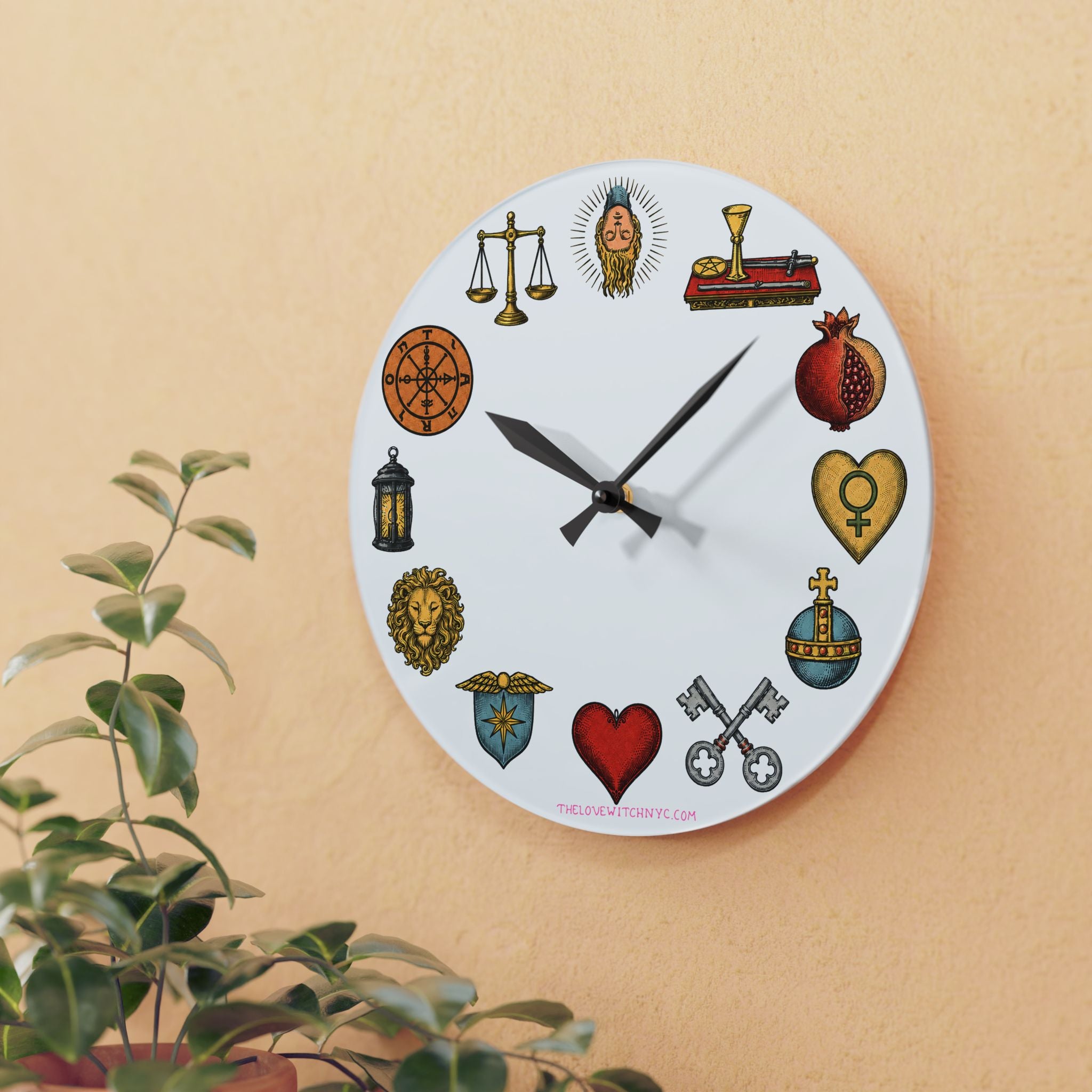 Tarot Icon Wall Clock by The Love Witch (Full Color)