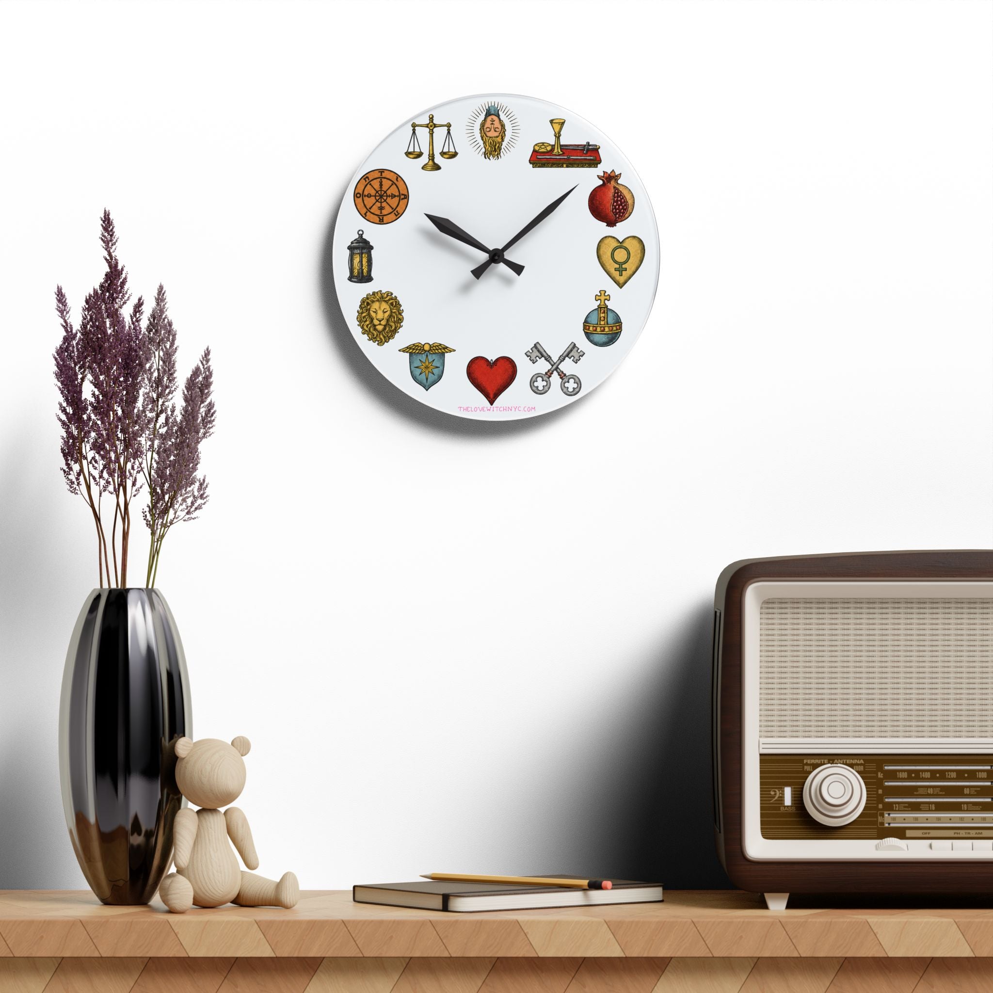 Tarot Icon Wall Clock by The Love Witch (Full Color)