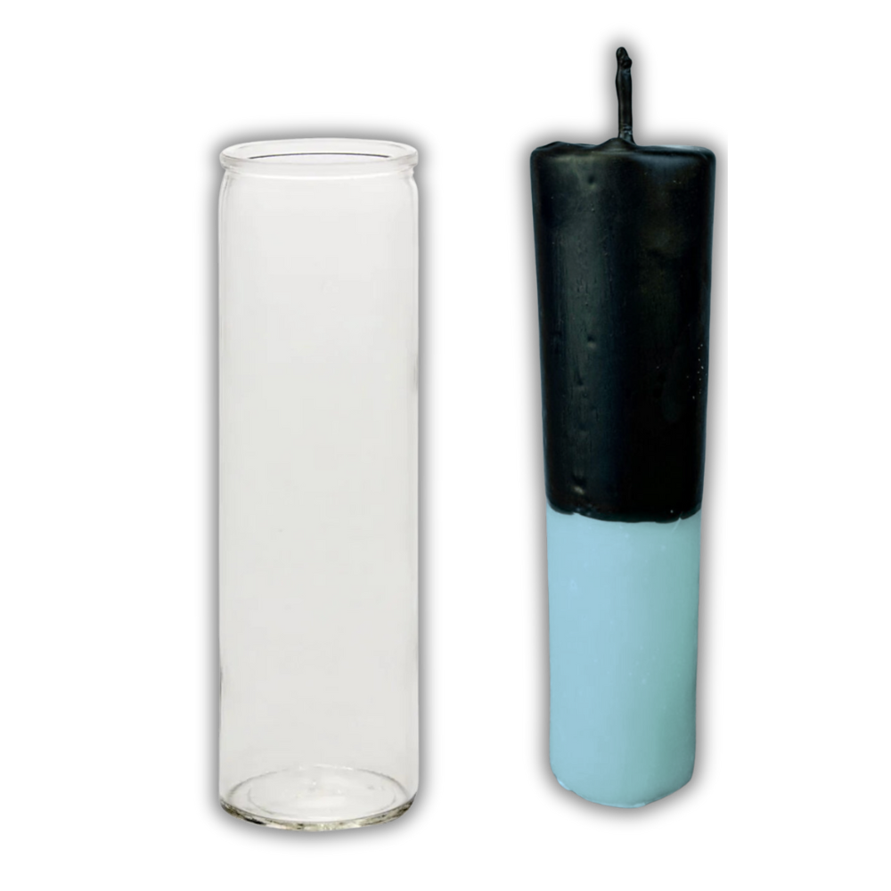 Blue Beeswax Reversing Vigil Candle and Vigil Refill