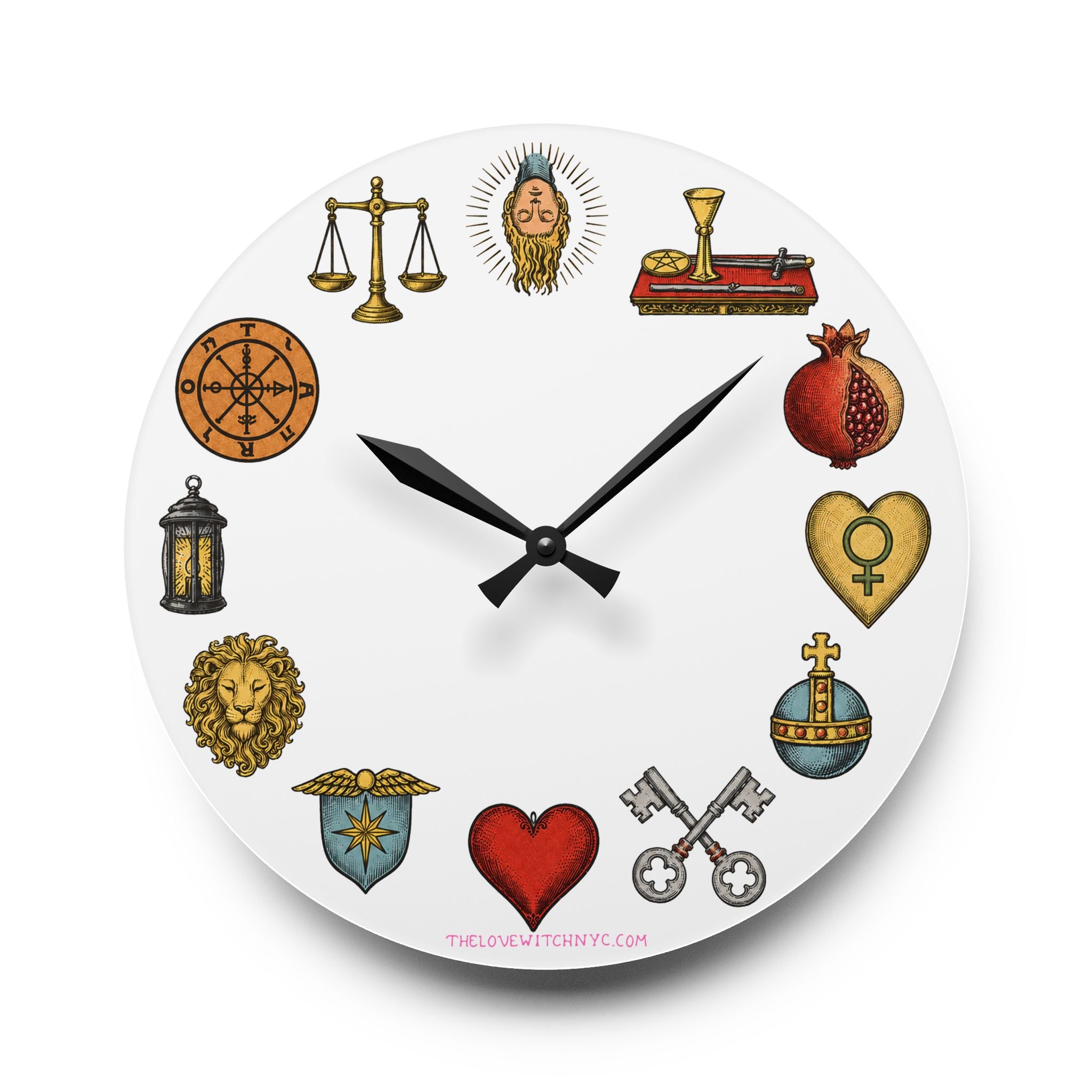 Tarot Icon Wall Clock by The Love Witch (Full Color)