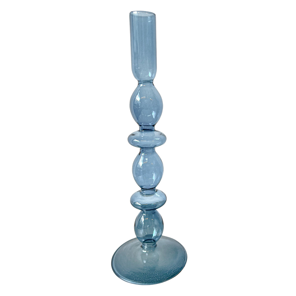 Azure Blue Candle Holder - Pair