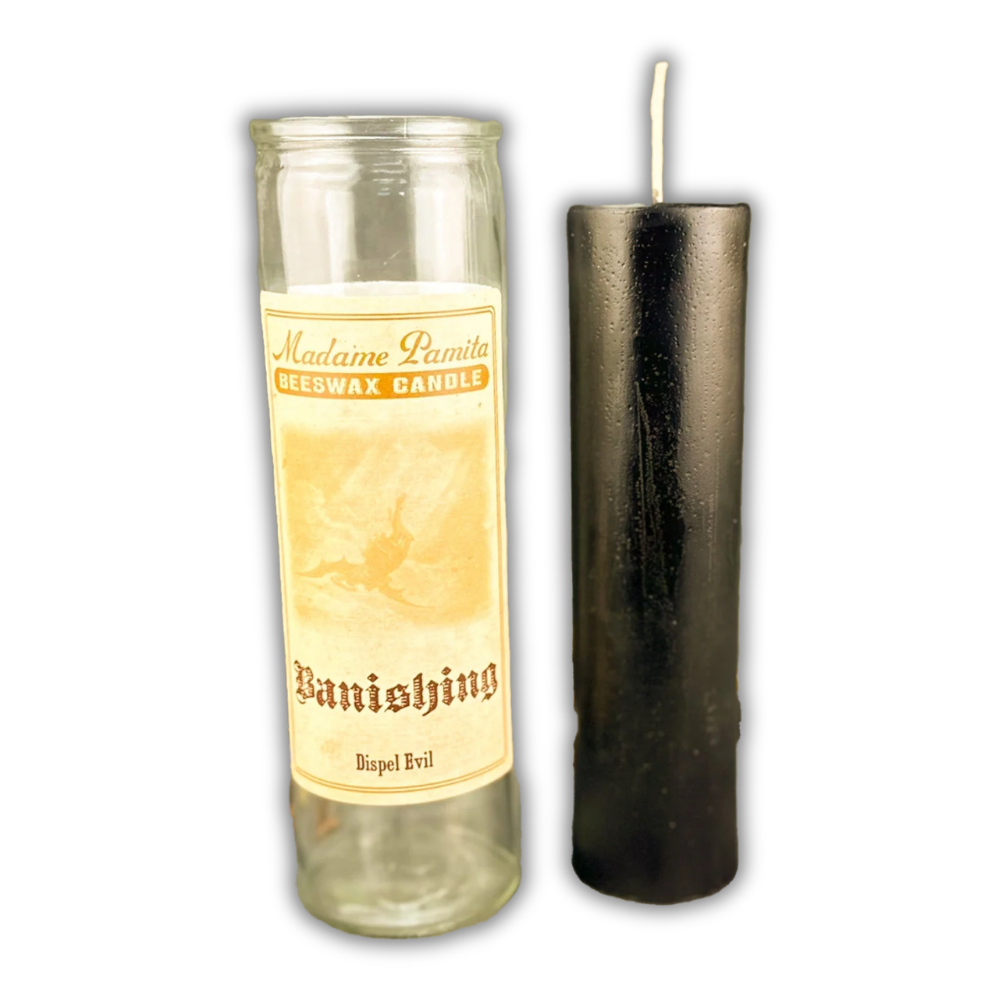 Banishing Beeswax Vigil Spell Candle - Remove Negativity & Unwanted Influences