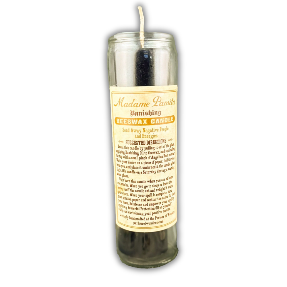 Banishing Beeswax Vigil Spell Candle - Remove Negativity & Unwanted Influences