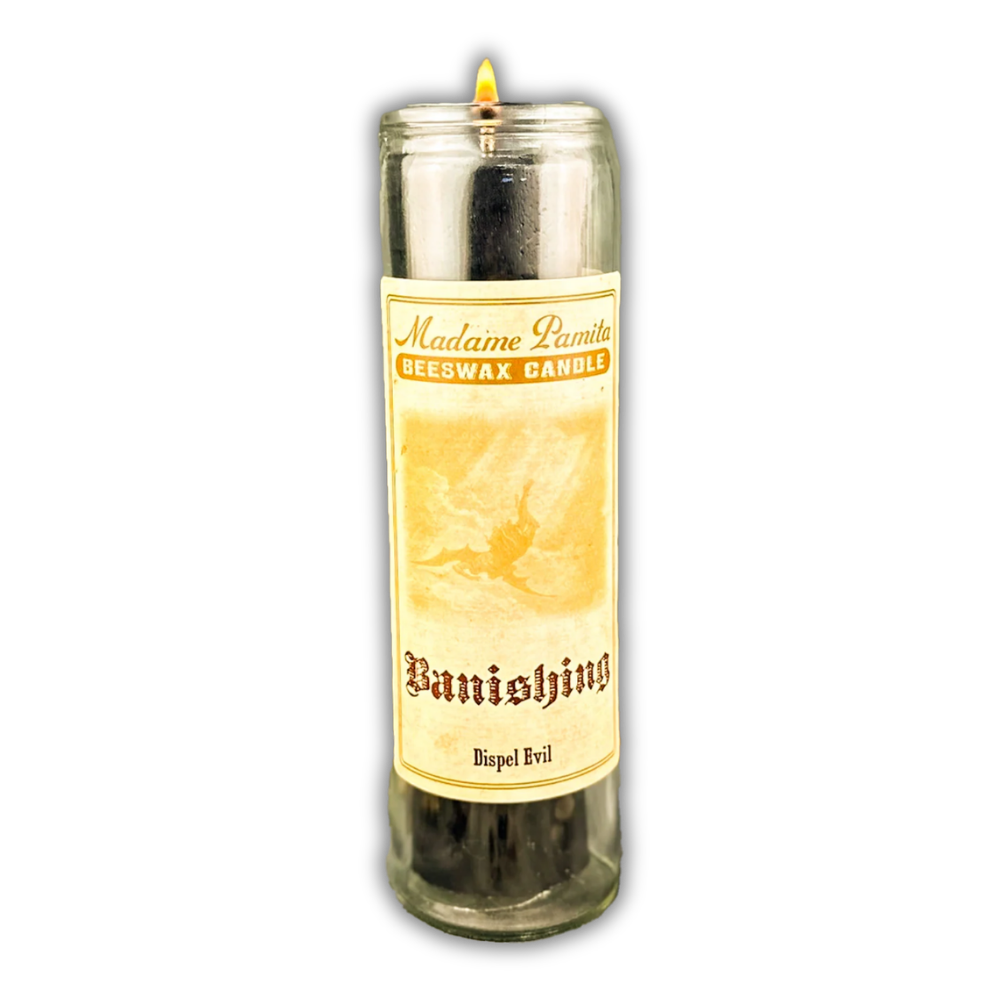 Banishing Beeswax Vigil Spell Candle - Remove Negativity & Unwanted Influences