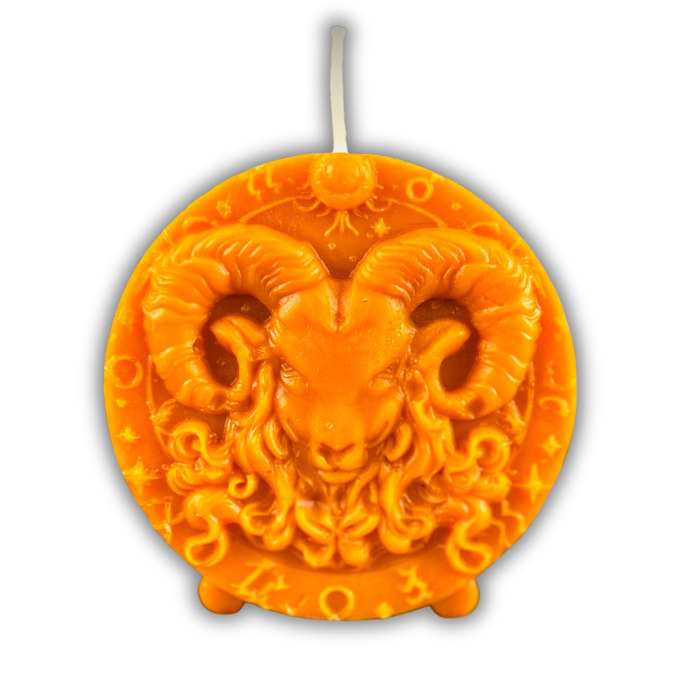 Beeswax Aries Ram Zodiac Spell Candle