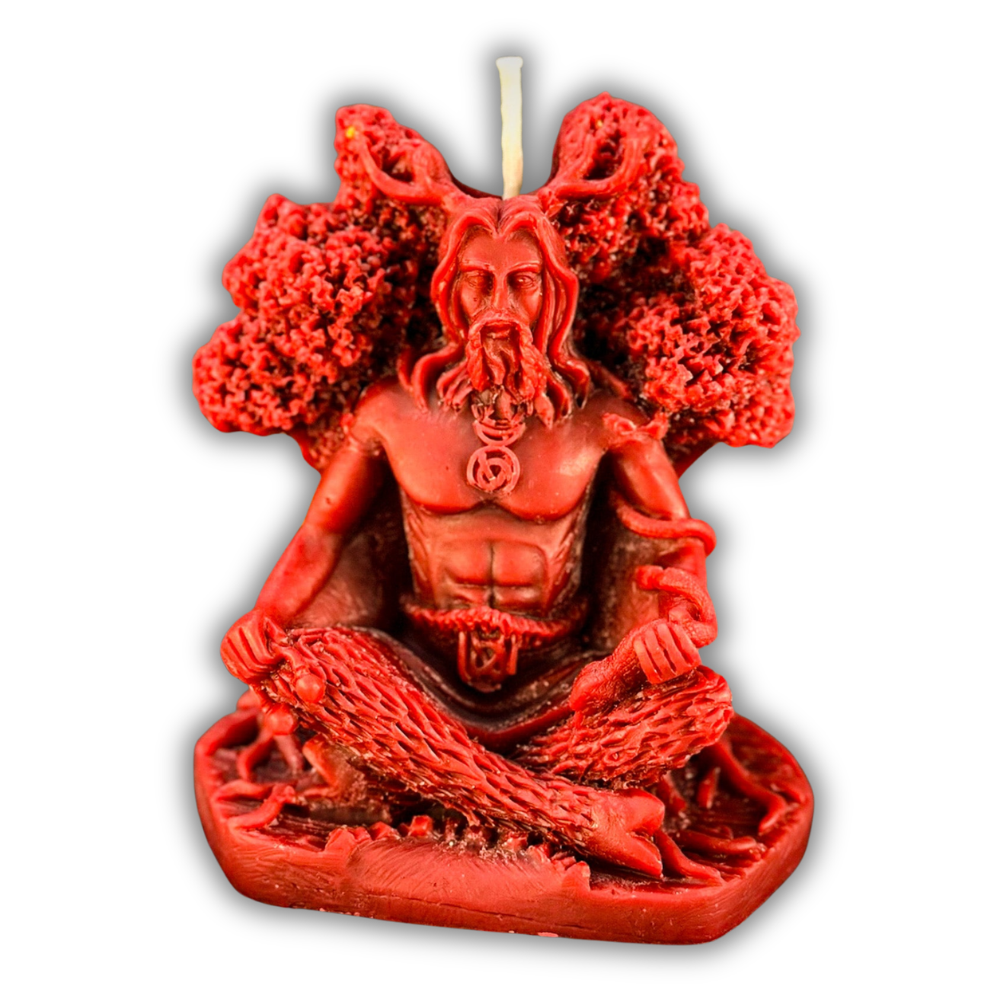Beeswax Horned God Spell Candle