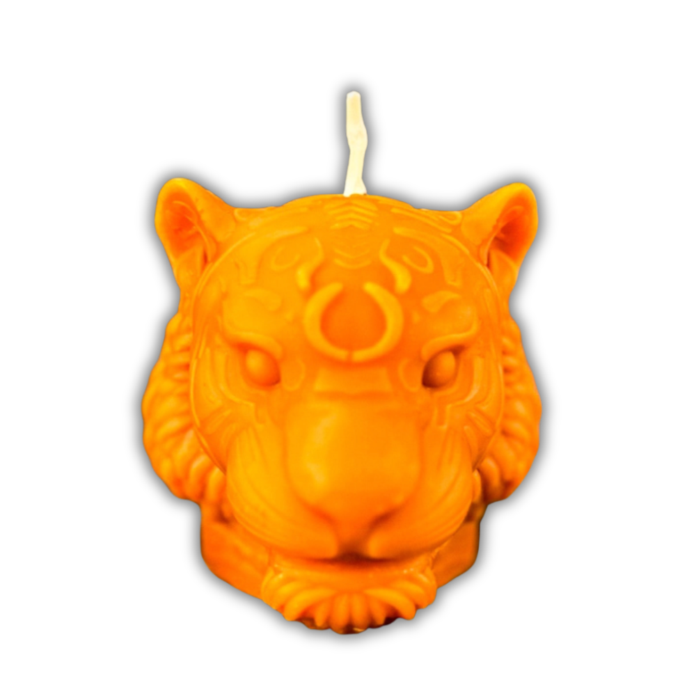 Beeswax Courageous Tiger Spell Candle