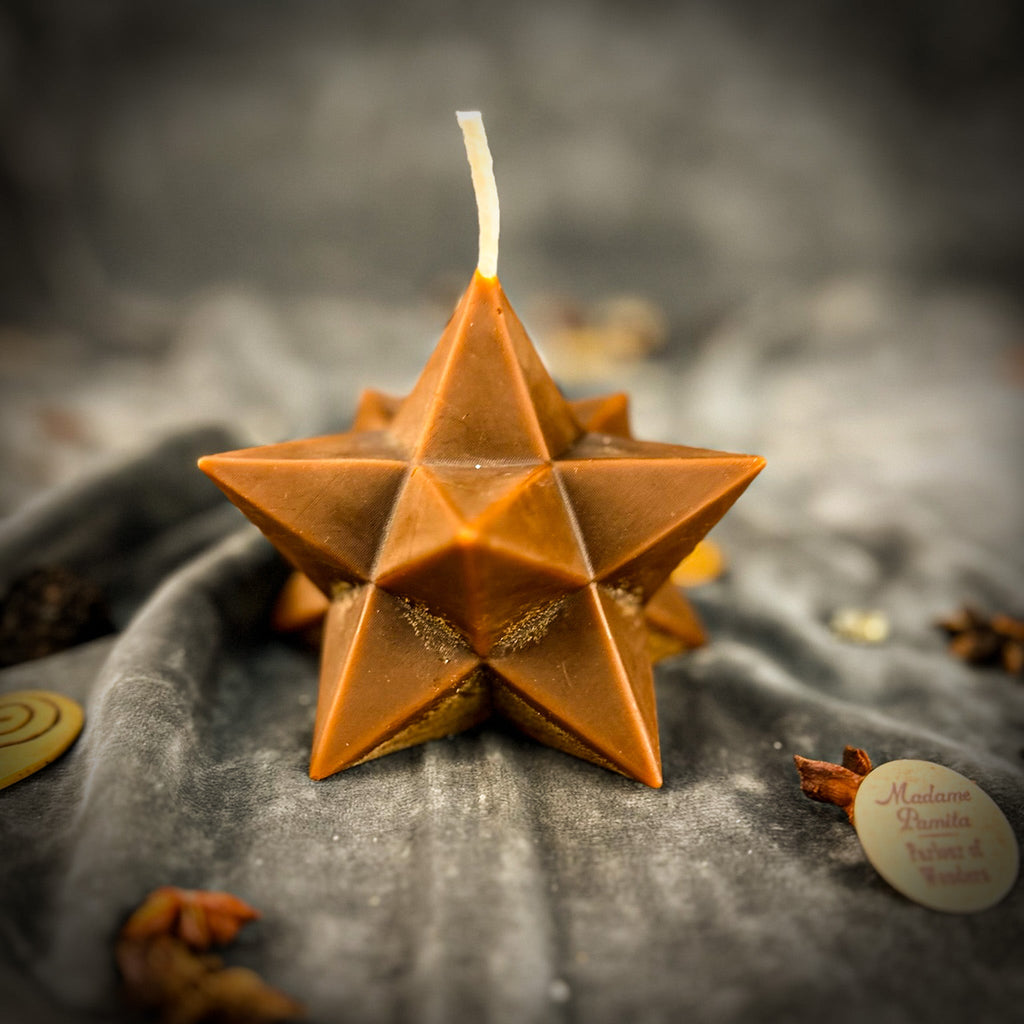 Beeswax Pentagram Merkaba Protection Spell Candle