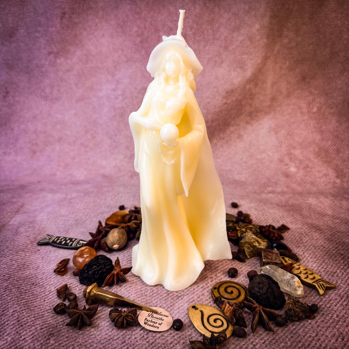 Beeswax Queen of the Witches Spell Candle - Empower Your Witchcraft & Magic