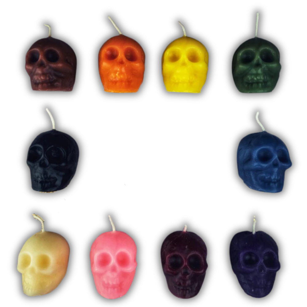 Beeswax Skull Spell Candle - Small
