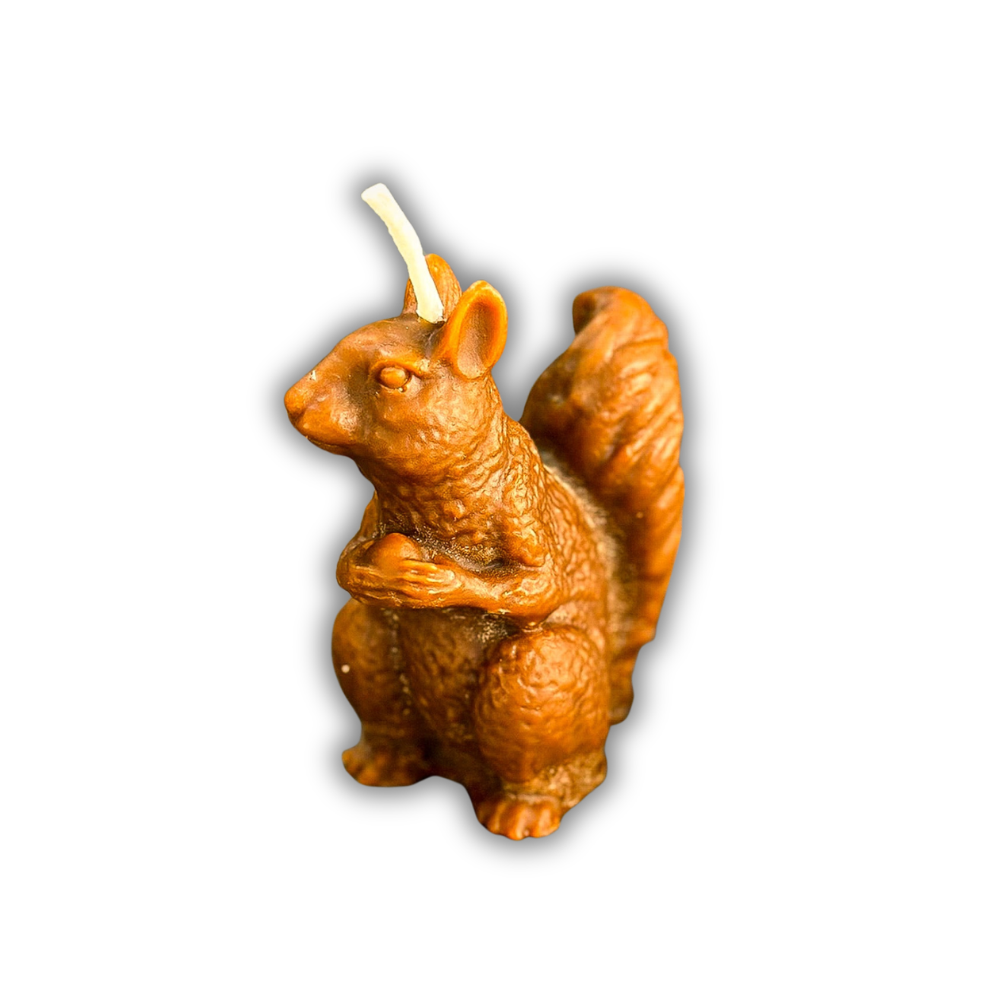 Beeswax Squirrel of Abundance Spell Candle