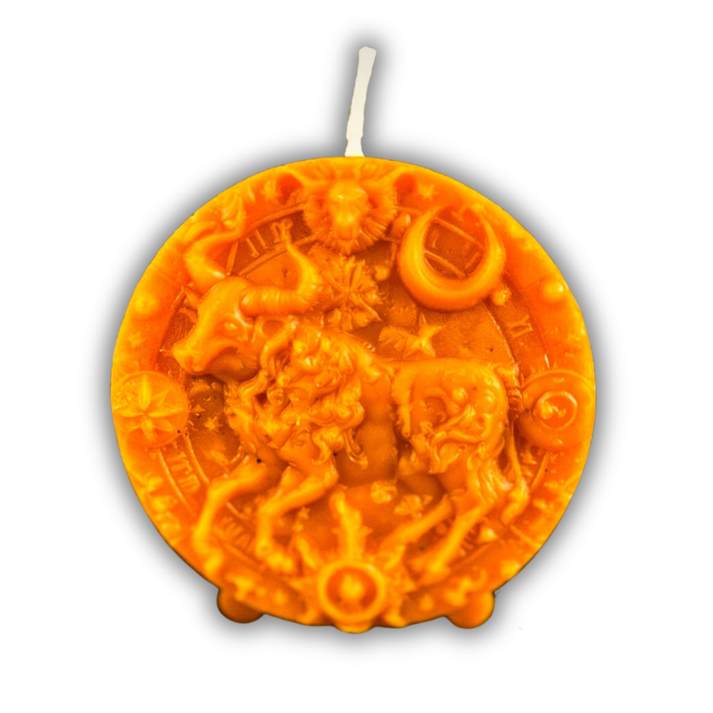 Beeswax Taurus Bull Zodiac Spell Candle
