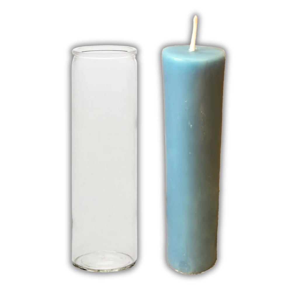Blue Beeswax Vigil Candle