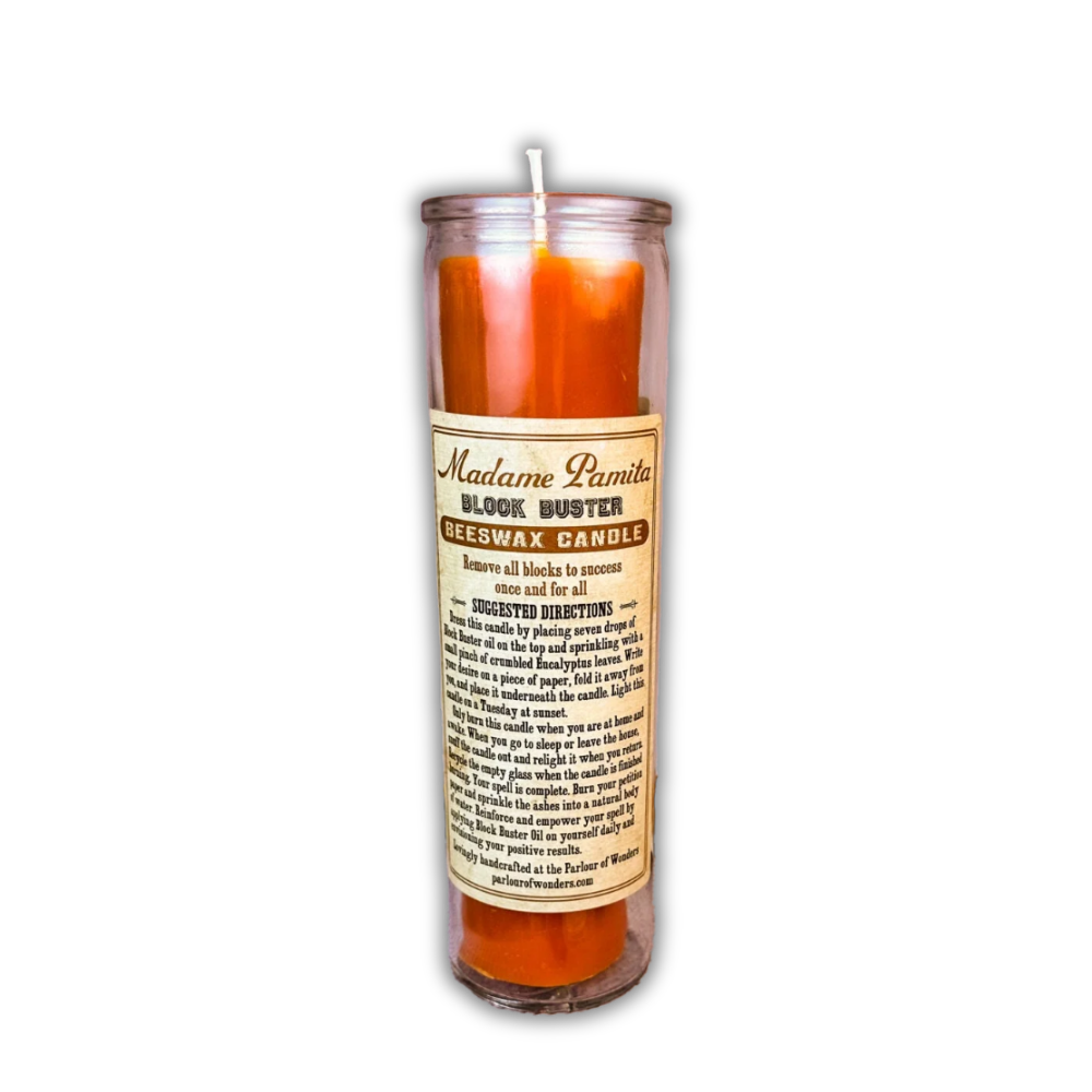 Block Buster Beeswax Vigil Spell Candle - Remove Energetic Blocks