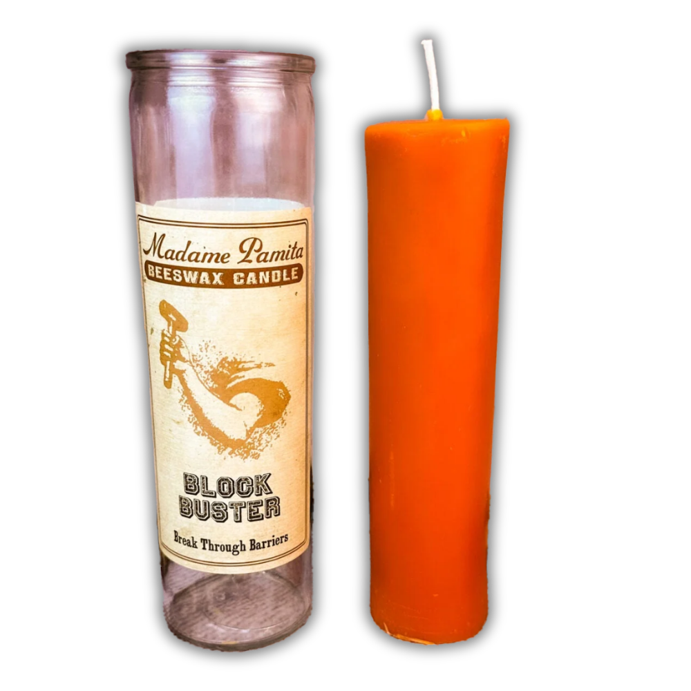 Block Buster Beeswax Vigil Spell Candle - Remove Energetic Blocks