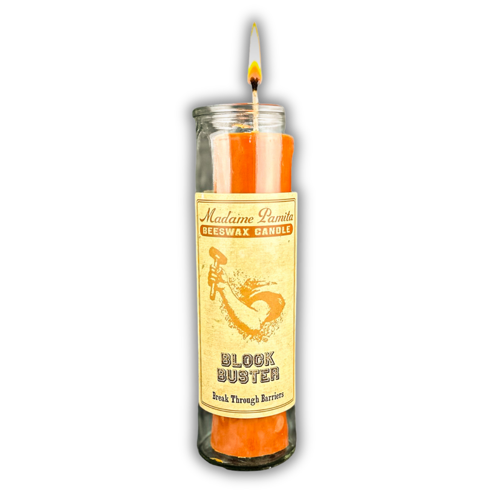Block Buster Beeswax Vigil Spell Candle - Remove Energetic Blocks