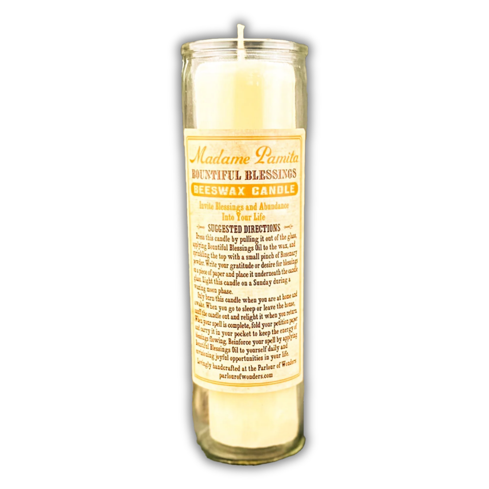 Bountiful Blessings Beeswax Vigil Spell Candle - Attract Abundance & Gratitude