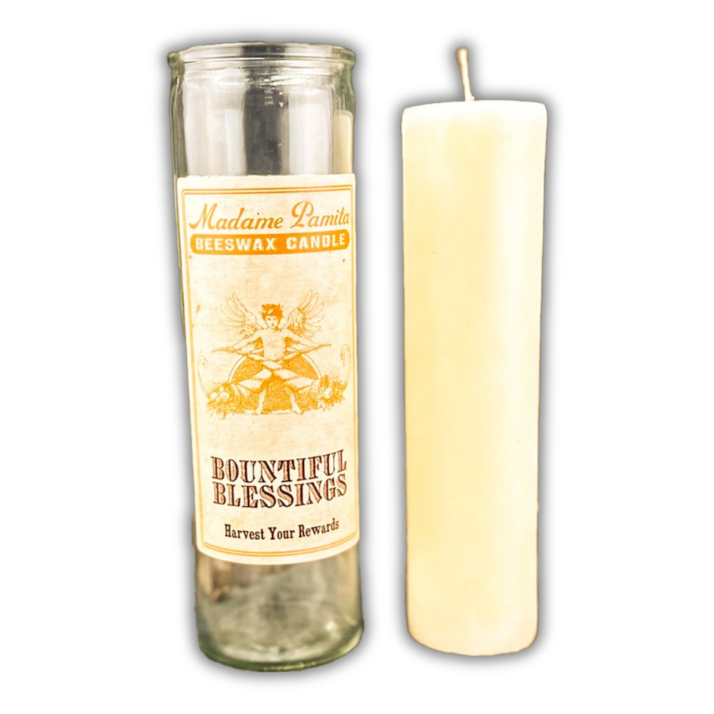 Bountiful Blessings Beeswax Vigil Spell Candle - Attract Abundance & Gratitude