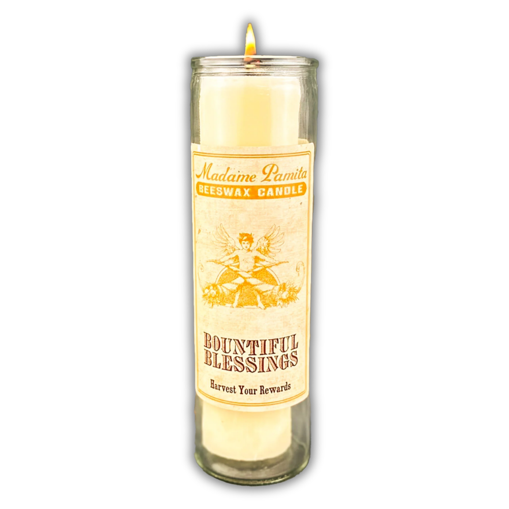 Bountiful Blessings Beeswax Vigil Spell Candle - Attract Abundance & Gratitude
