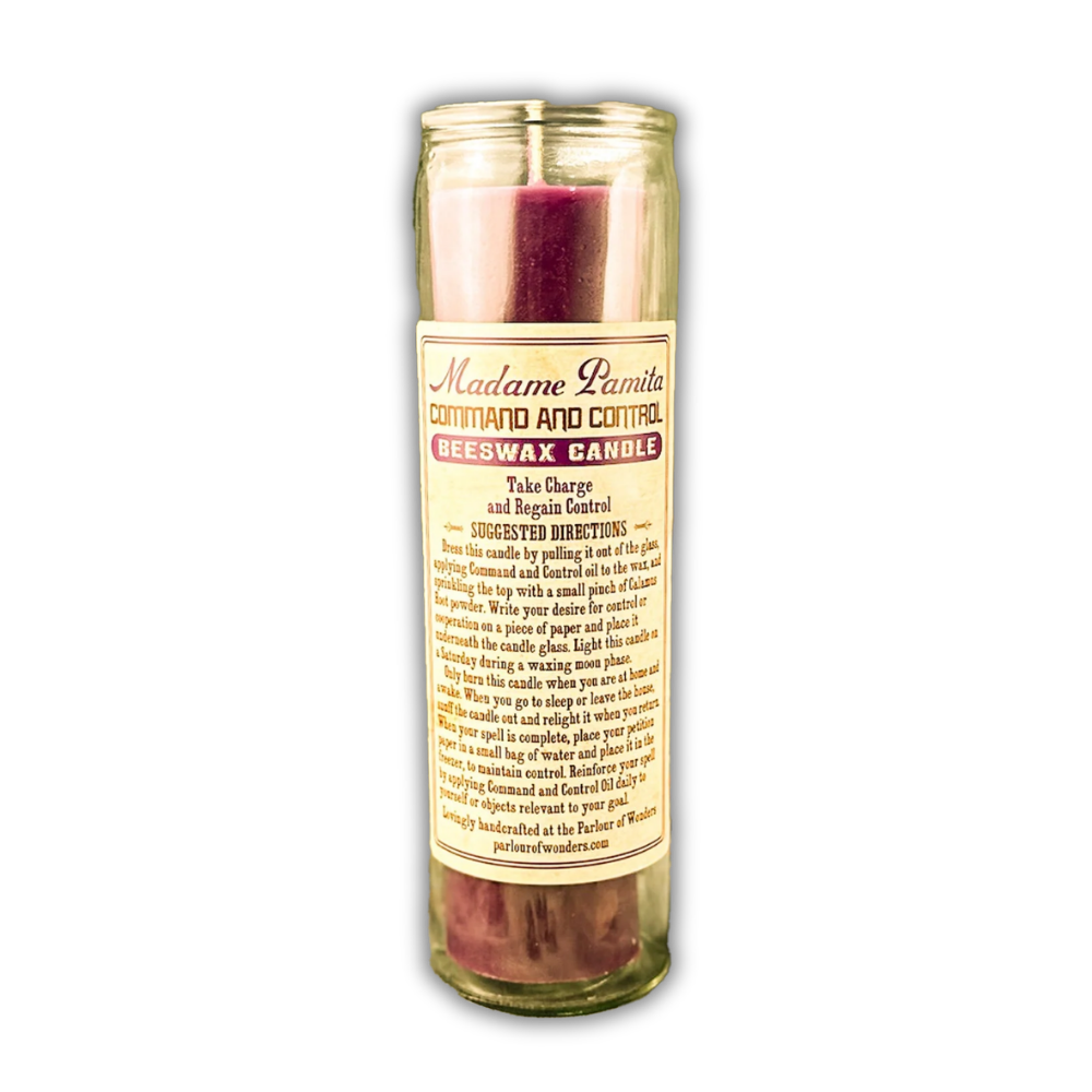Command and Control Beeswax Vigil Spell Candle - Gain Power & Influence