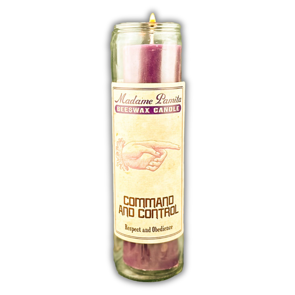 Command and Control Beeswax Vigil Spell Candle - Gain Power & Influence