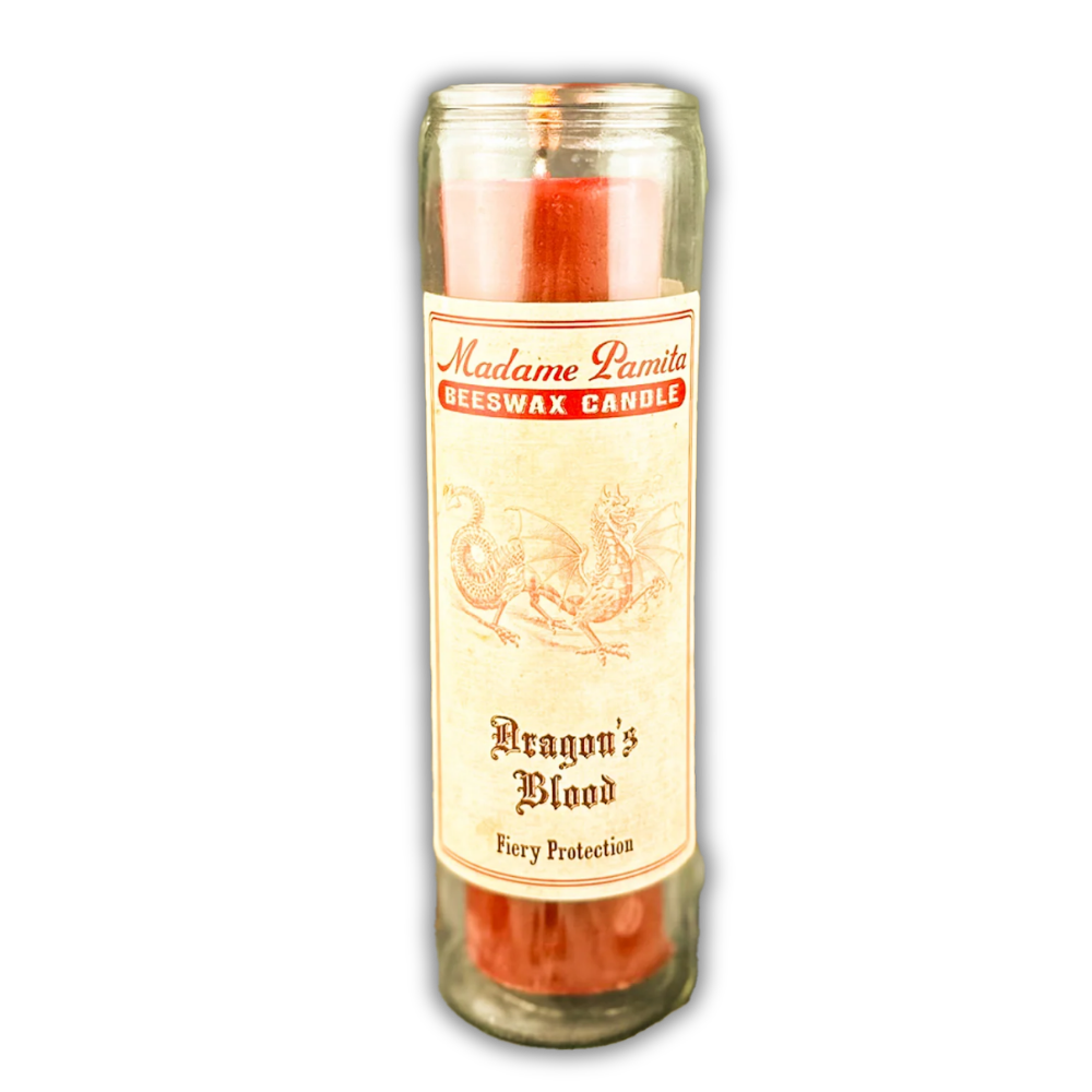 Dragon's Blood Beeswax Vigil Spell Candle - Fiery Protection