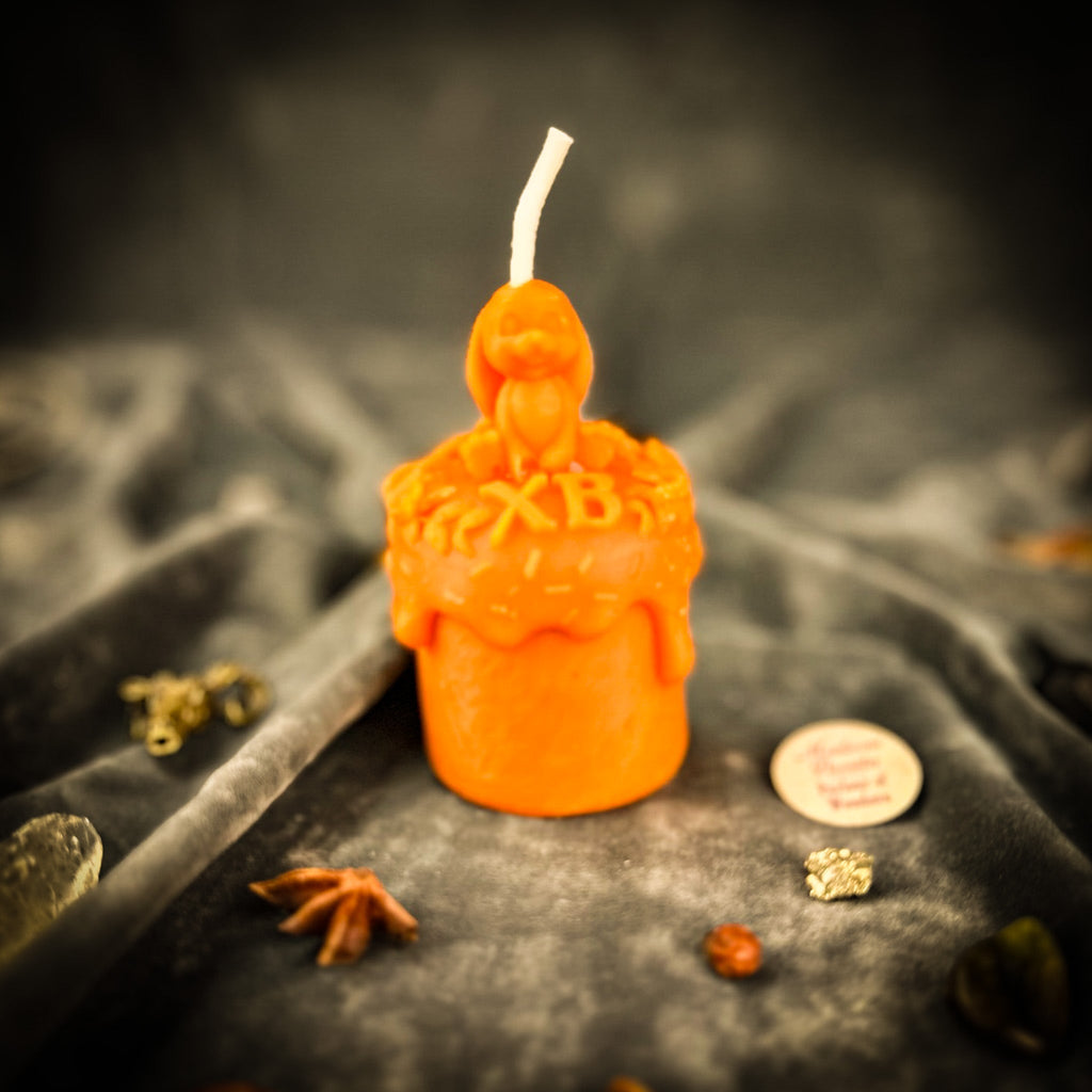 Beeswax Easter Rabbit Paska Spell Candle - Abundance, Fertility & Spring Renewal