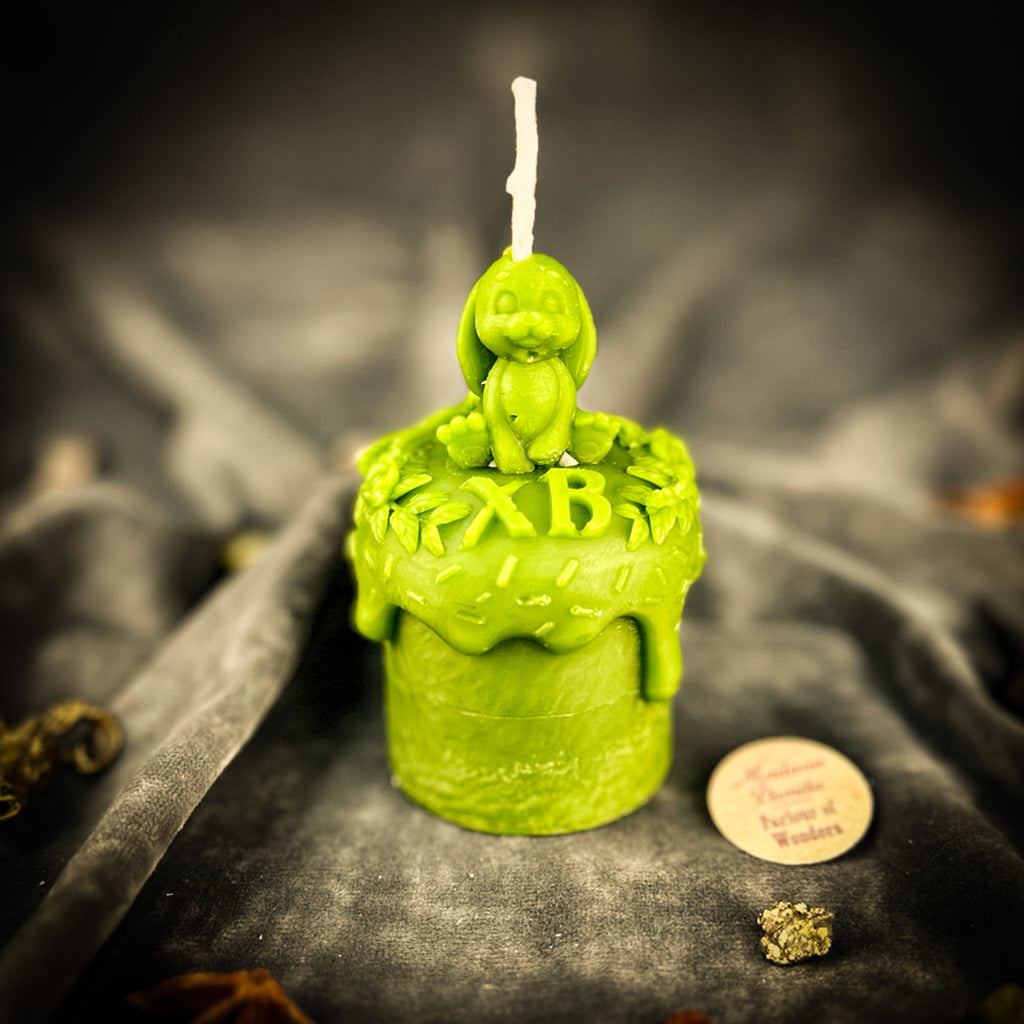 Beeswax Easter Rabbit Paska Spell Candle - Abundance, Fertility & Spring Renewal