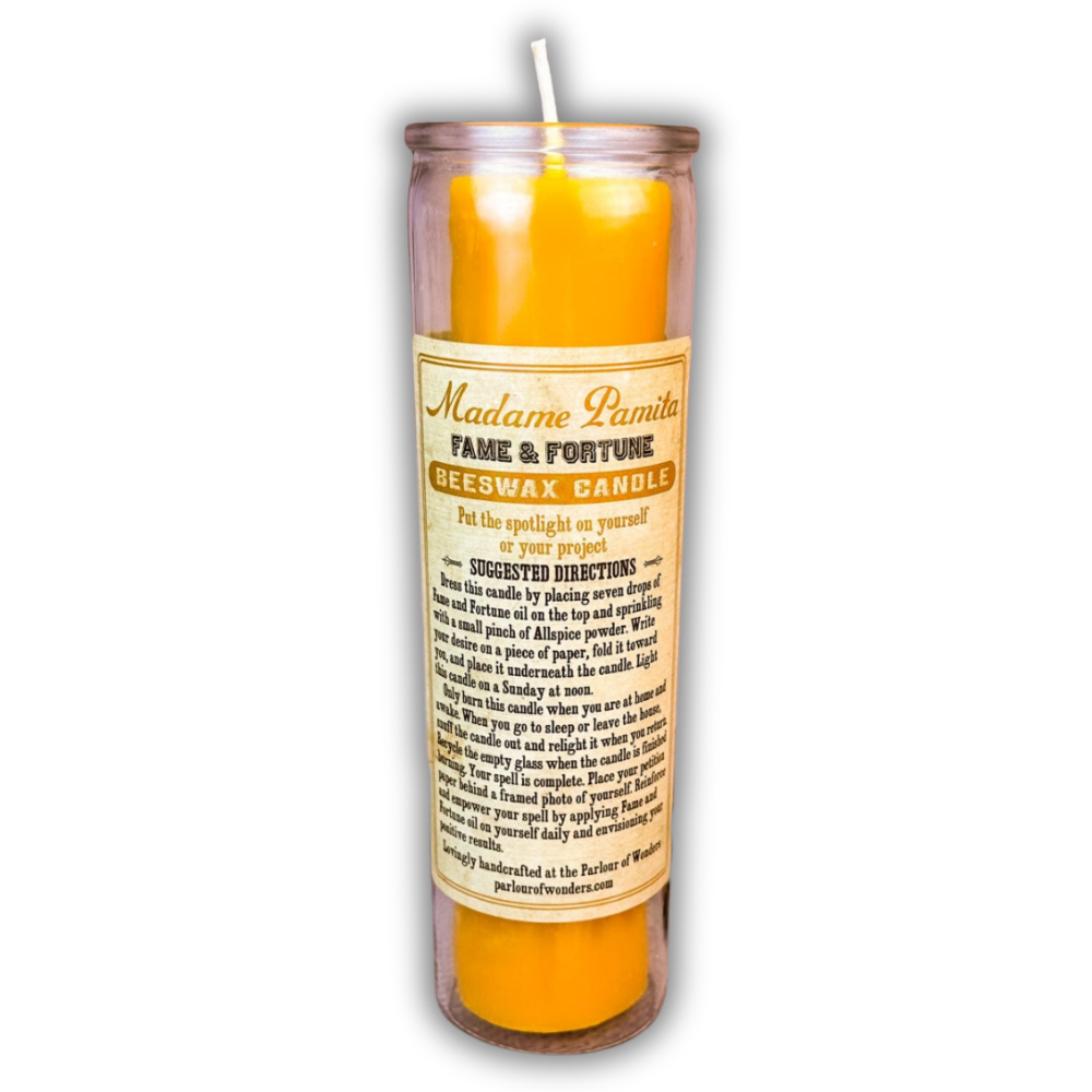 Fame and Fortune Beeswax Vigil Spell Candle - Claim The Spotlight