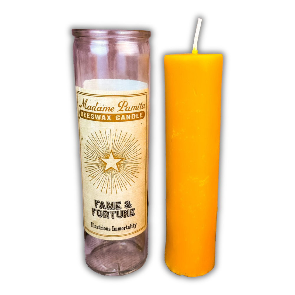 Fame and Fortune Beeswax Vigil Spell Candle - Claim The Spotlight