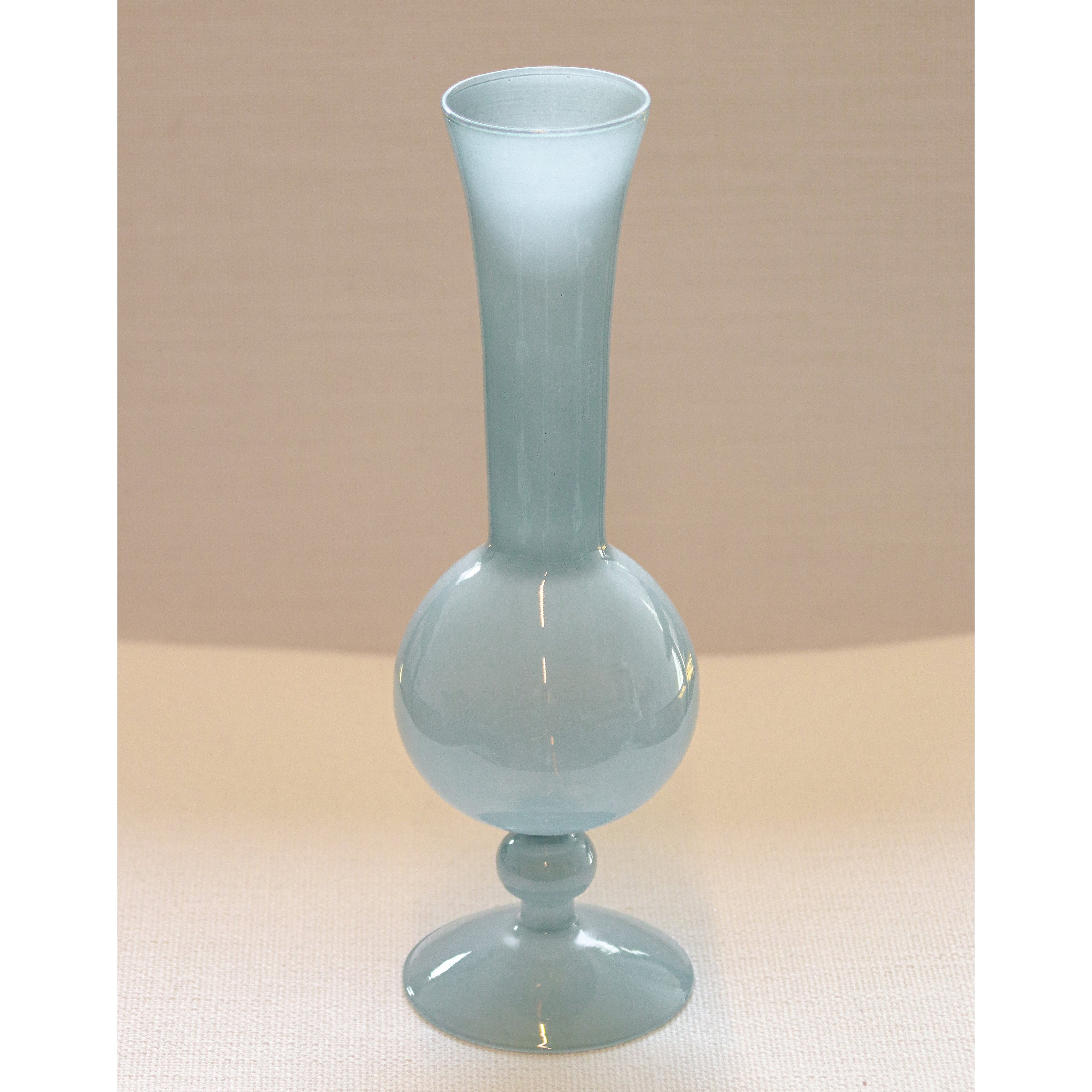 Frosted Blue Haze Vase - Pair