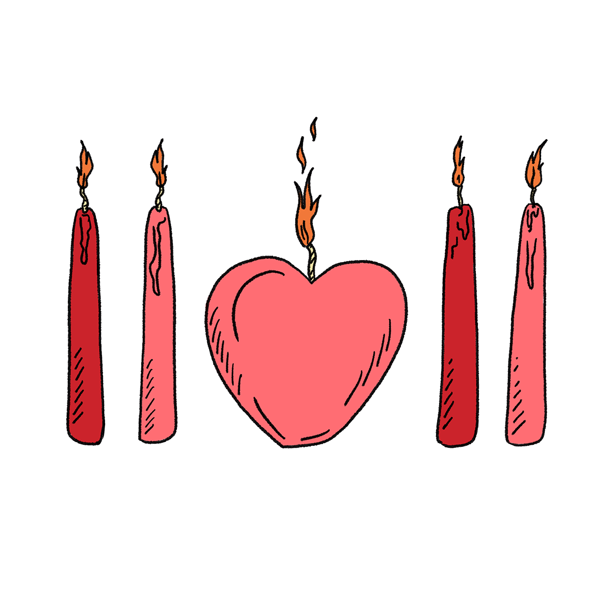 The Love Witch group spell candle and ritual setup