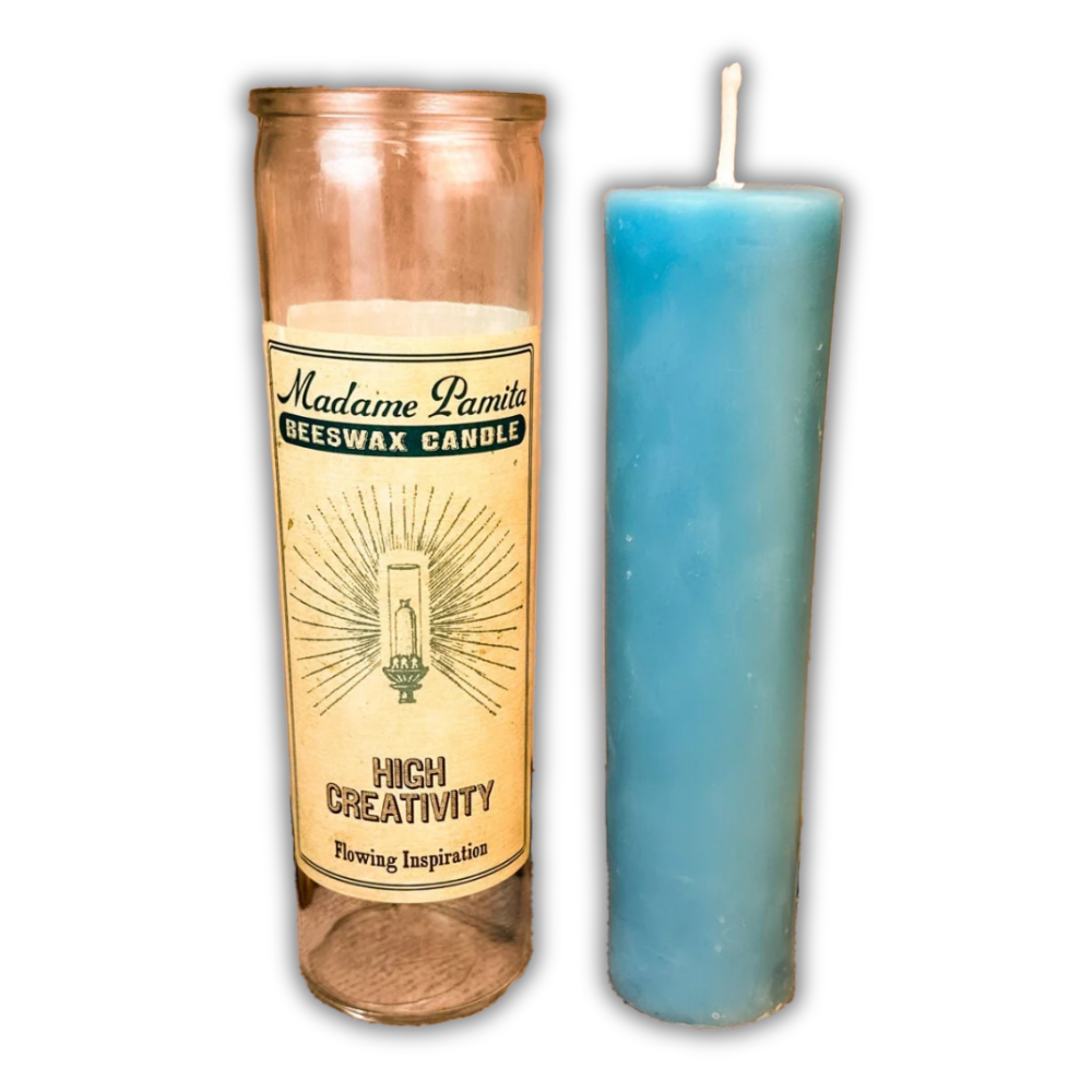 High Creativity Beeswax Vigil Spell Candle - Call In Muses & Inspiration