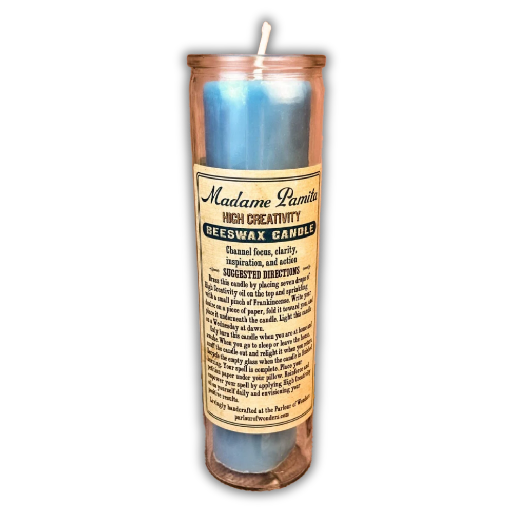 High Creativity Beeswax Vigil Spell Candle - Call In Muses & Inspiration