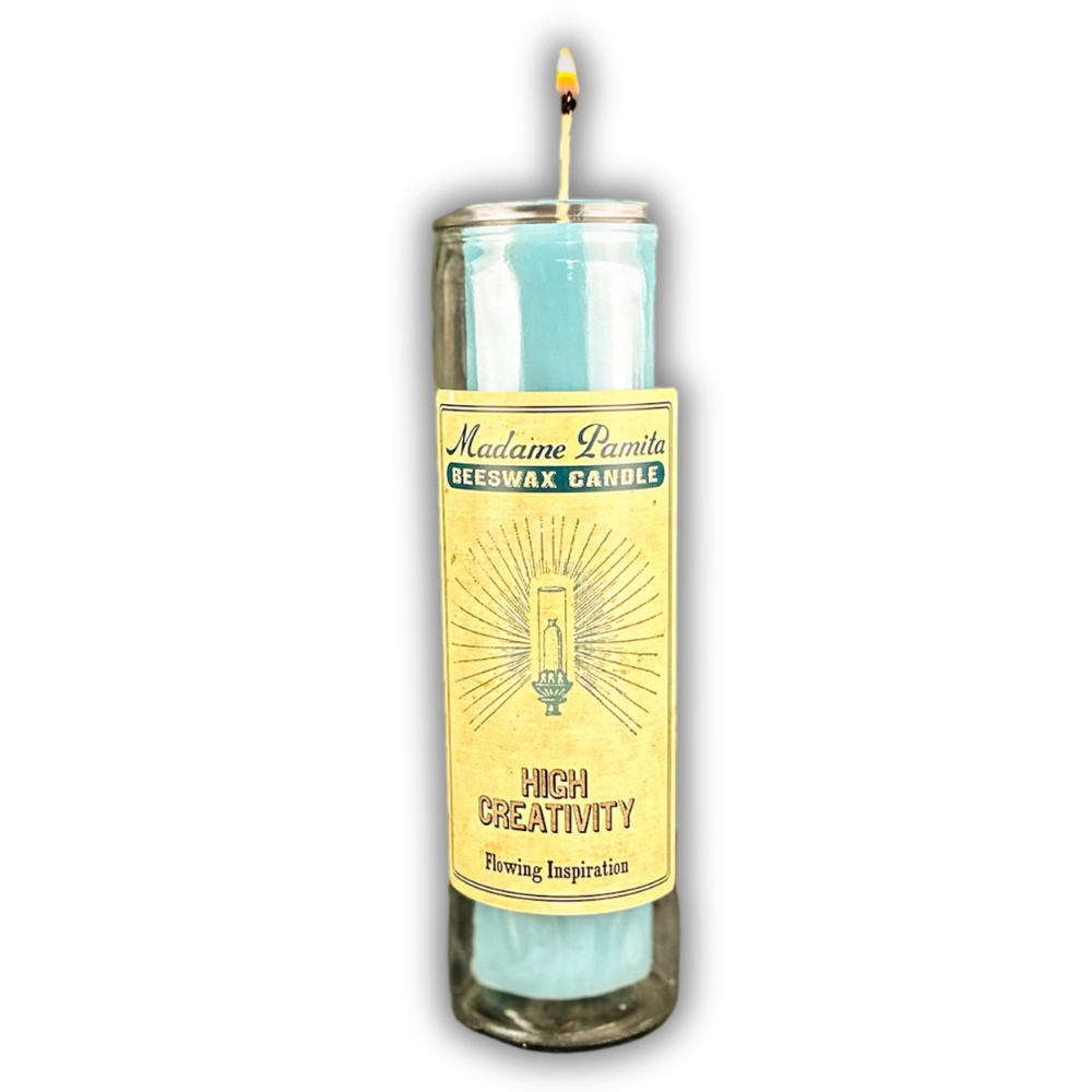 High Creativity Beeswax Vigil Spell Candle - Call In Muses & Inspiration