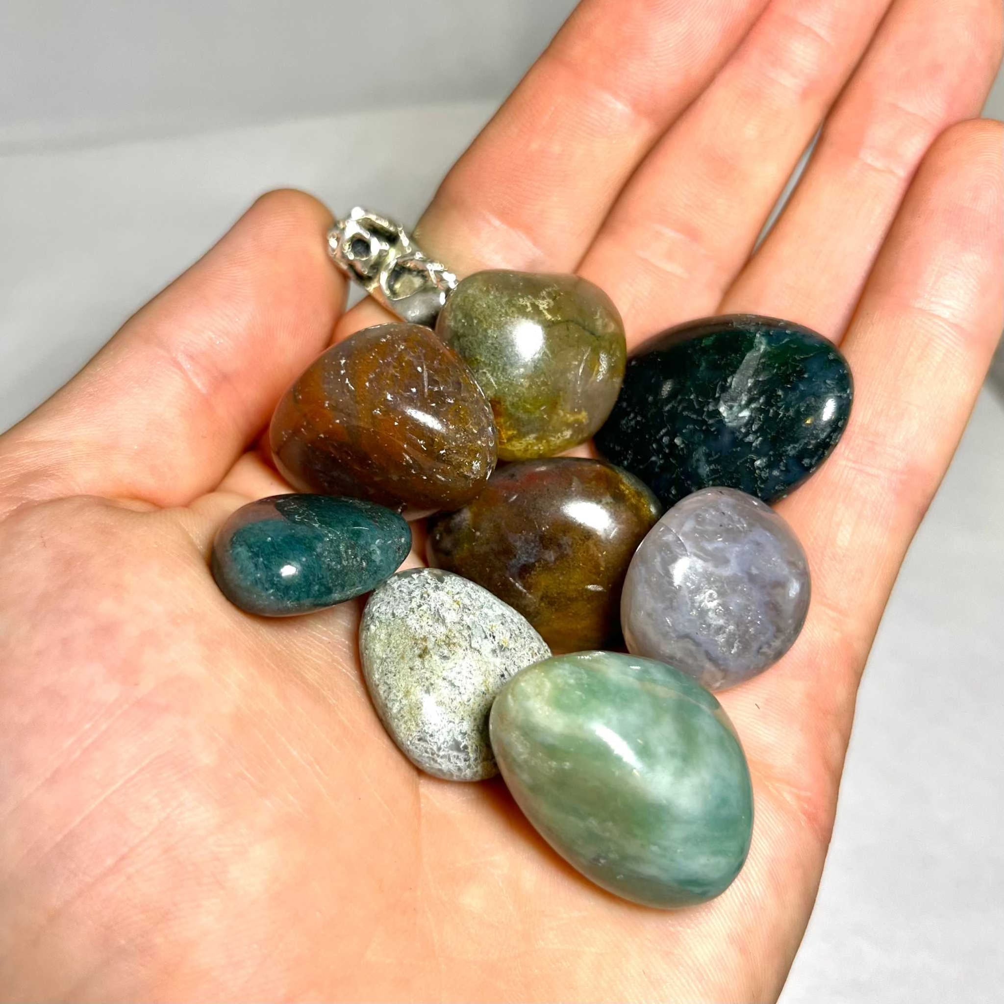 Moss Agate Tumbled Pocket Stone