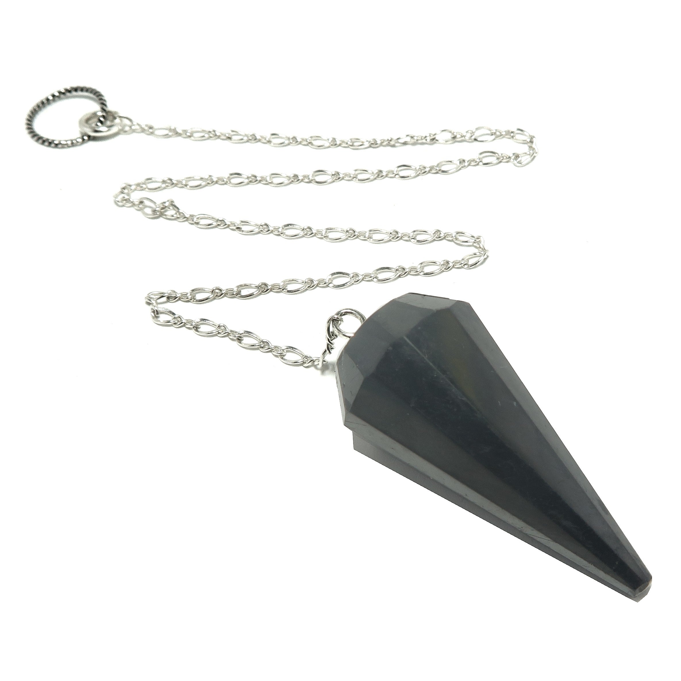 Shungite Pendulum Protected Mind Sterling Silver