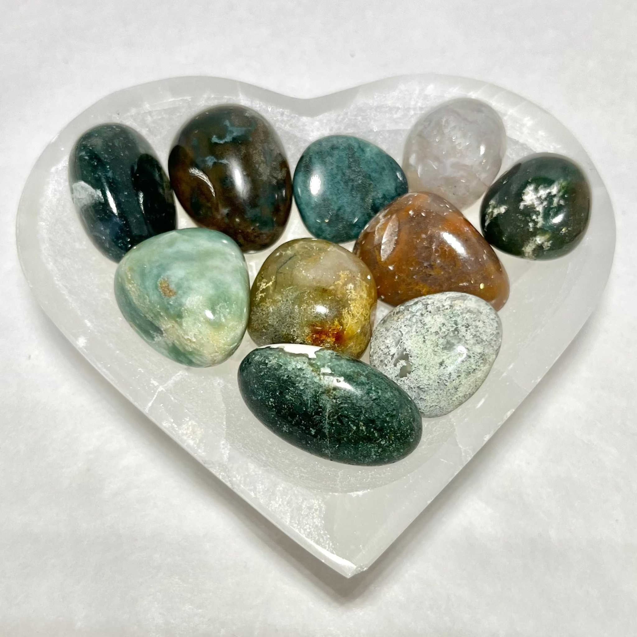 Moss Agate Tumbled Pocket Stone