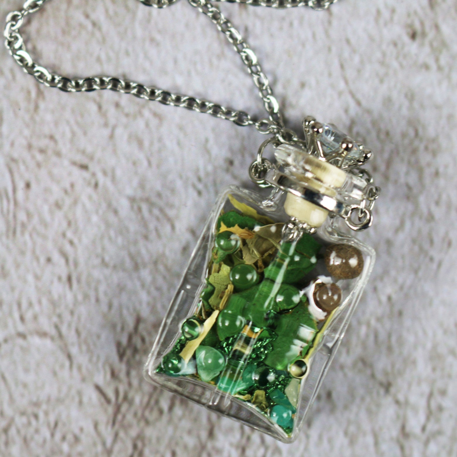 Glass Spell Bottle Necklace