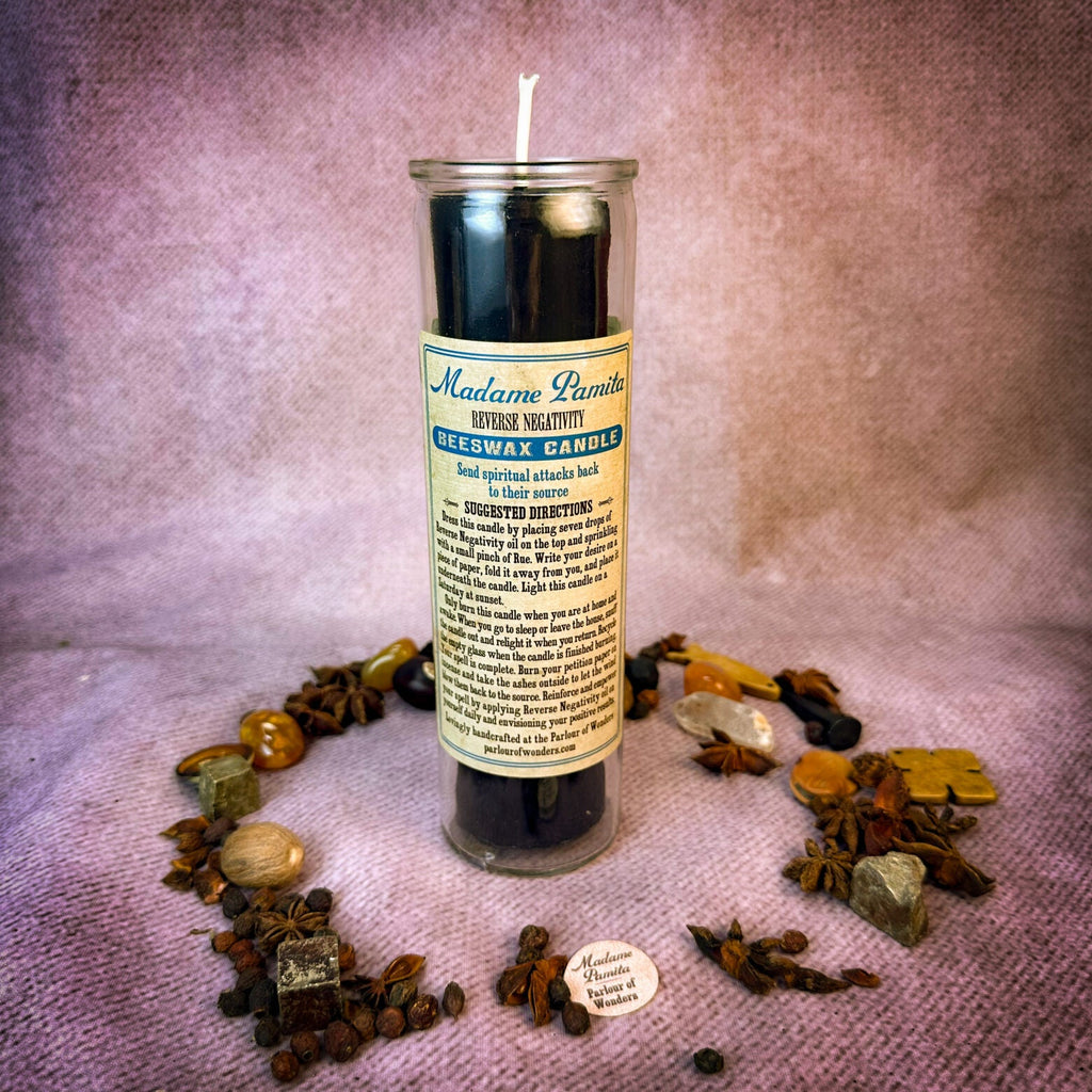 Reverse Negativity Beeswax Vigil Spell Candle - Send Bad Energy Back