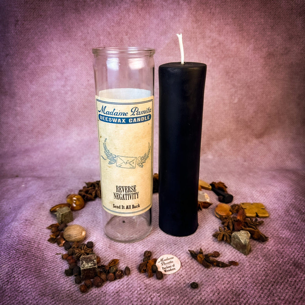 Reverse Negativity Beeswax Vigil Spell Candle - Send Bad Energy Back