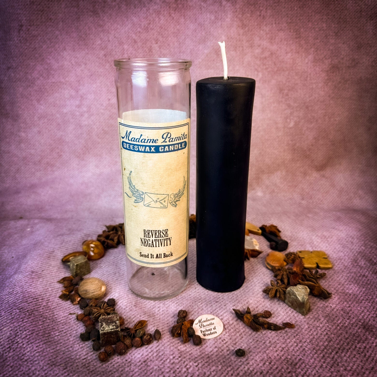 Reverse Negativity Beeswax Vigil Spell Candle - Send Bad Energy Back