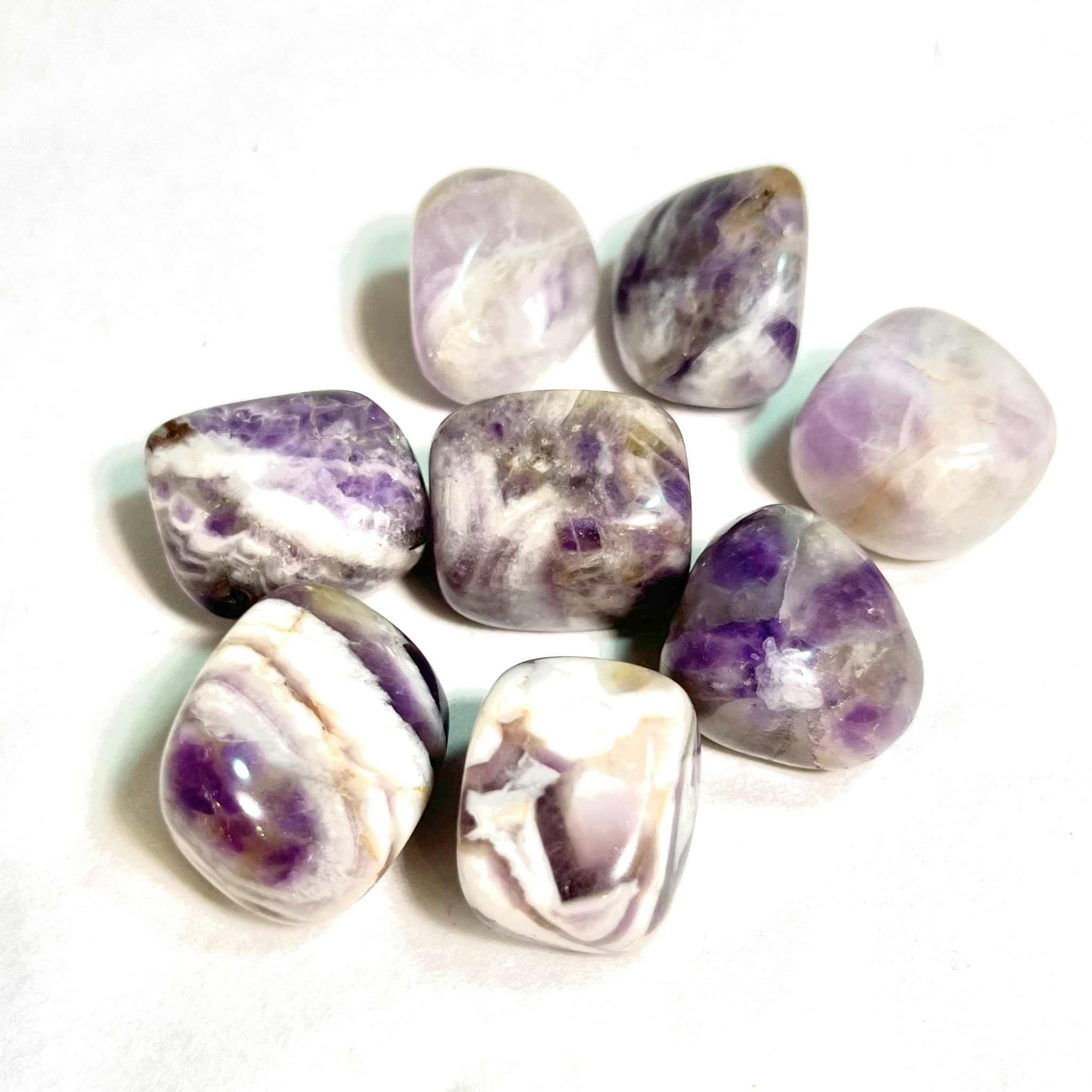 Chevron Amethyst Tumbled Stone