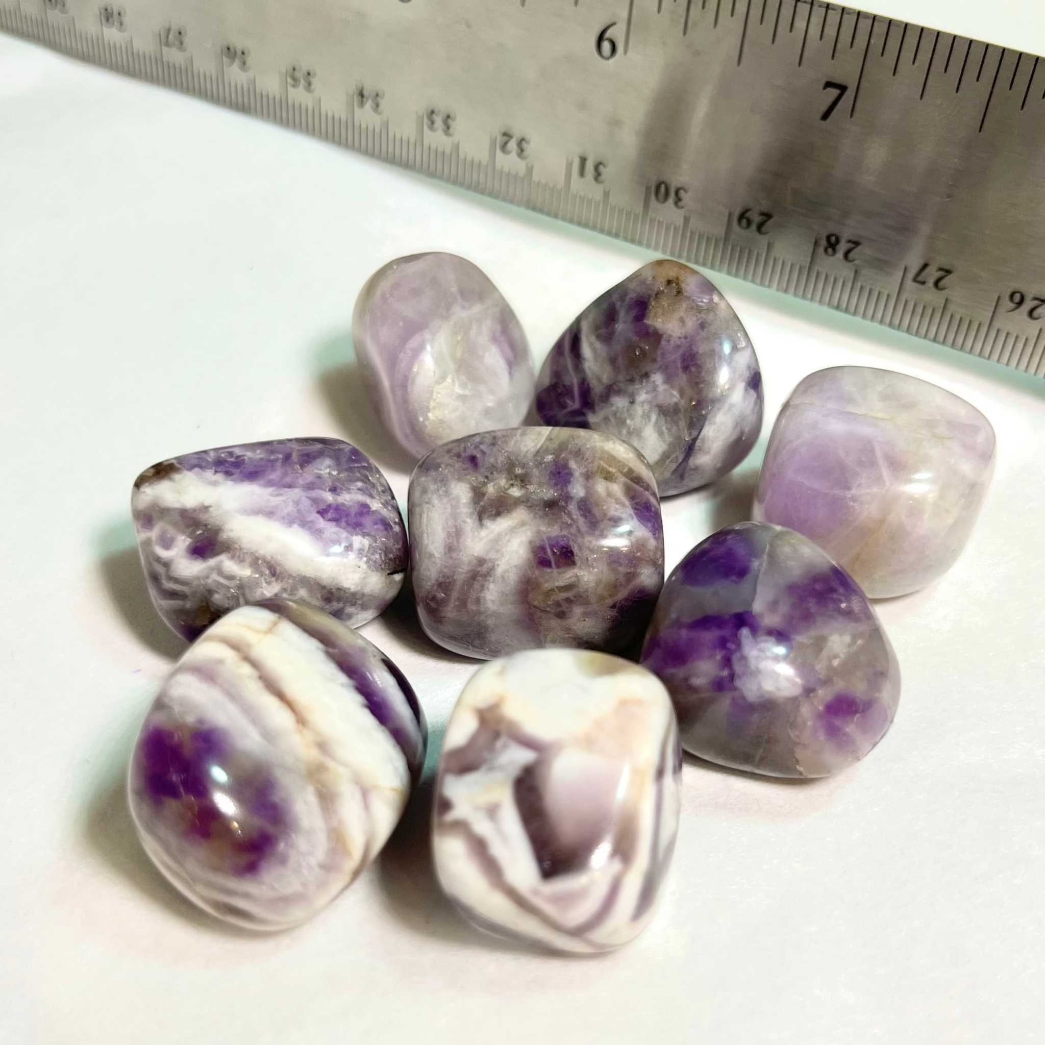 Chevron Amethyst Tumbled Stone