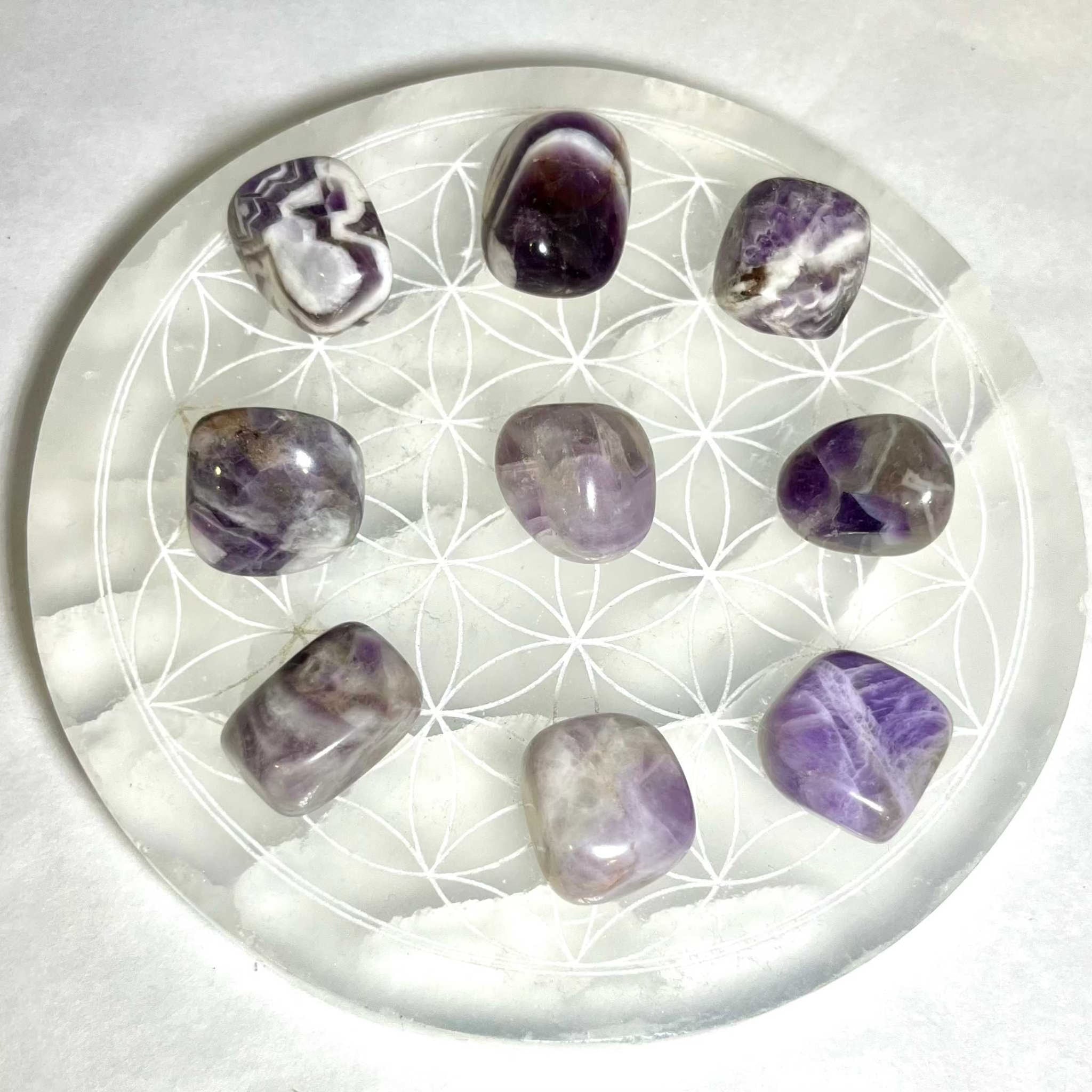 Chevron Amethyst Tumbled Stone