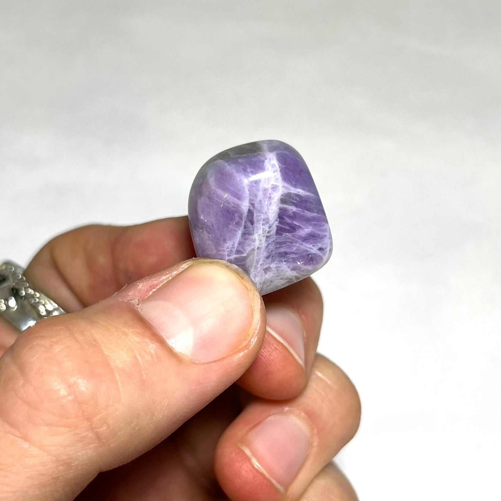 Chevron Amethyst Tumbled Stone