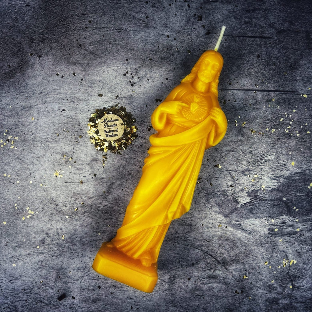 Beeswax Sacred Heart of Jesus Spell Candle