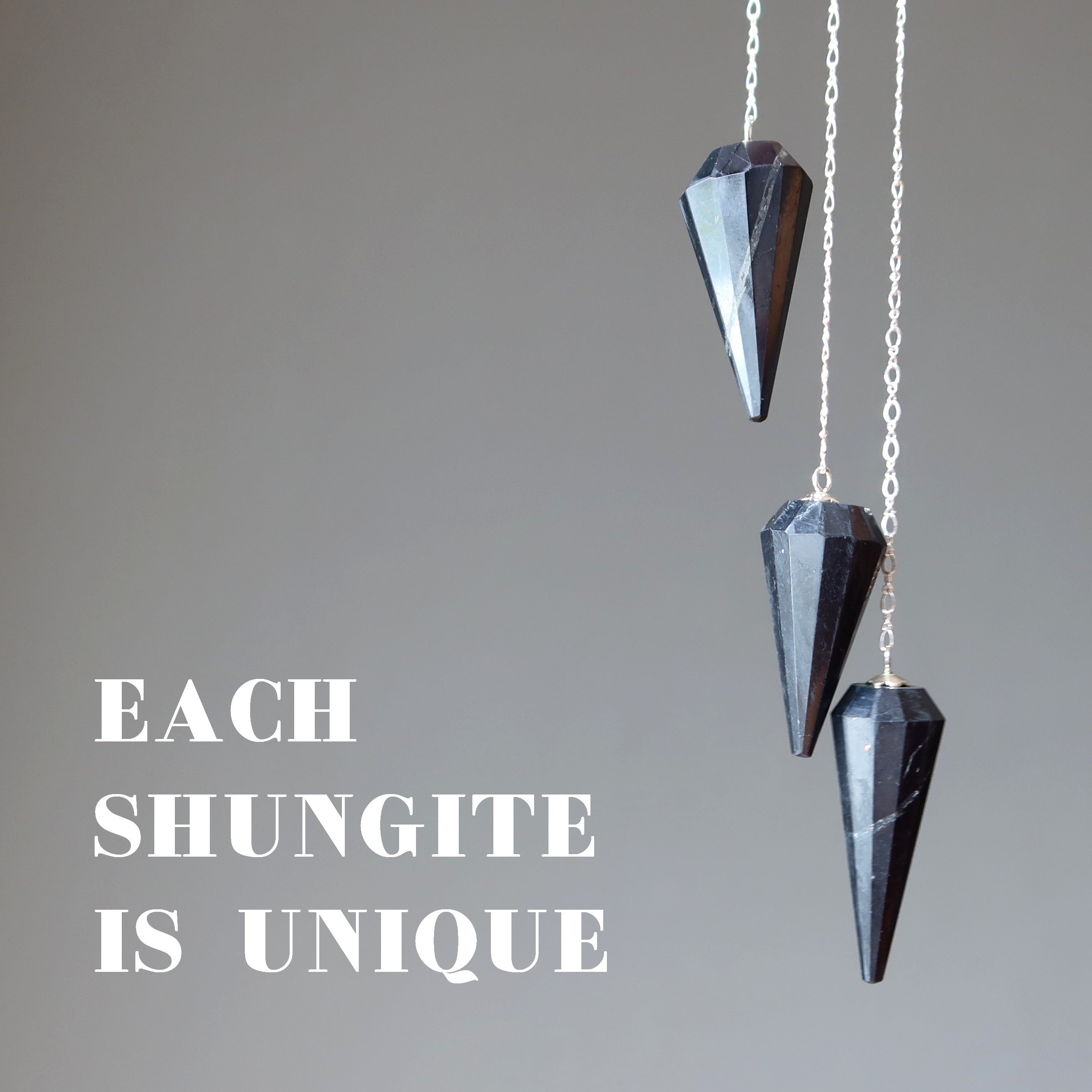 Shungite Pendulum Protected Mind Sterling Silver