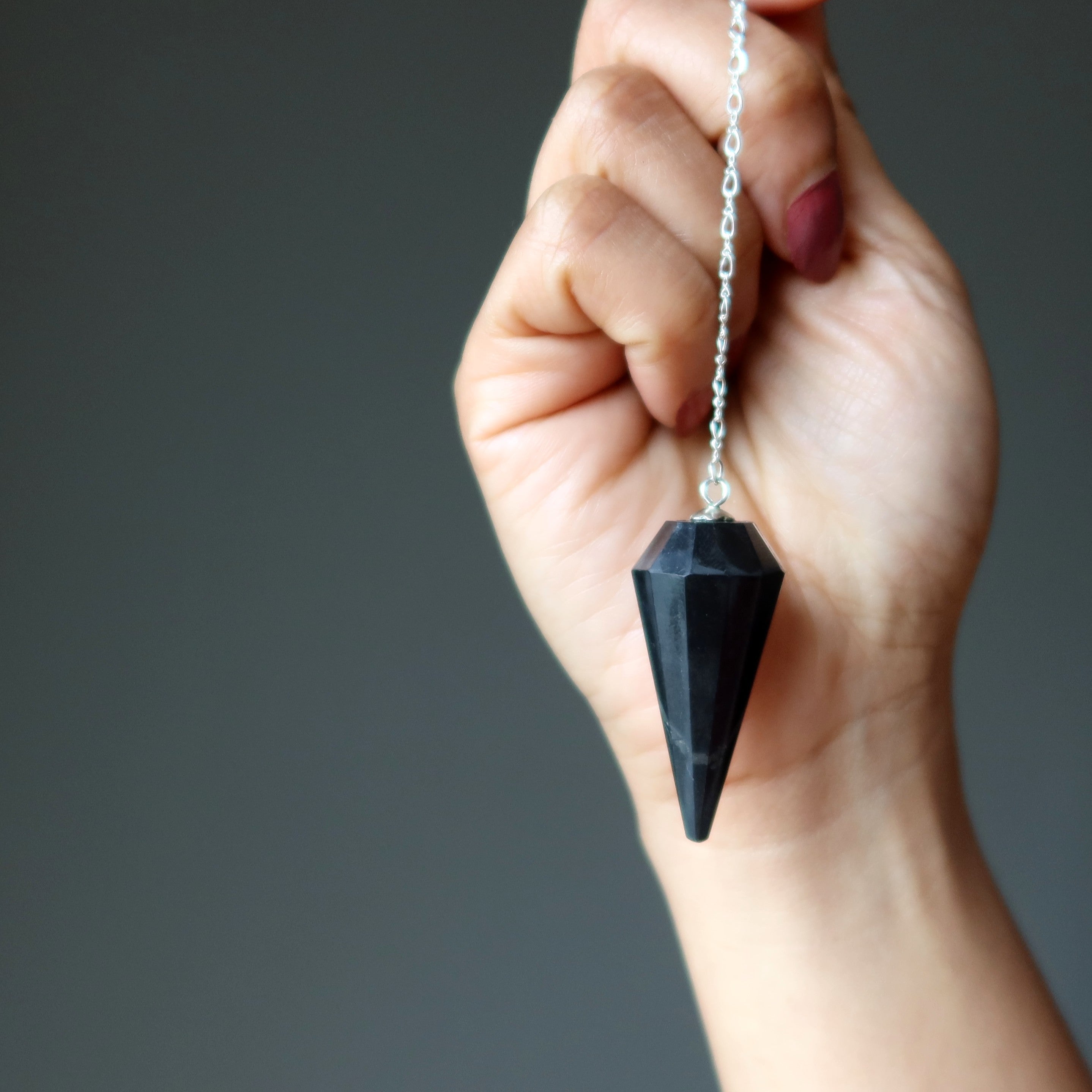 Shungite Pendulum Protected Mind Sterling Silver
